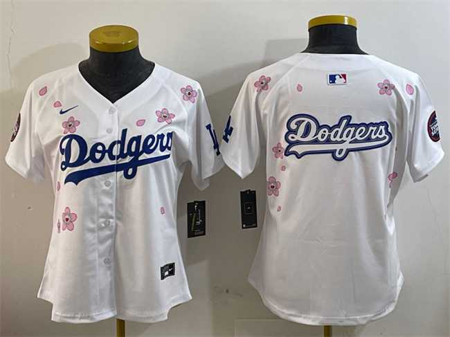 Women%27s Los Angeles Dodgers Team Big Logo White 2025 Tokyo Series Limited Stitched Jersey